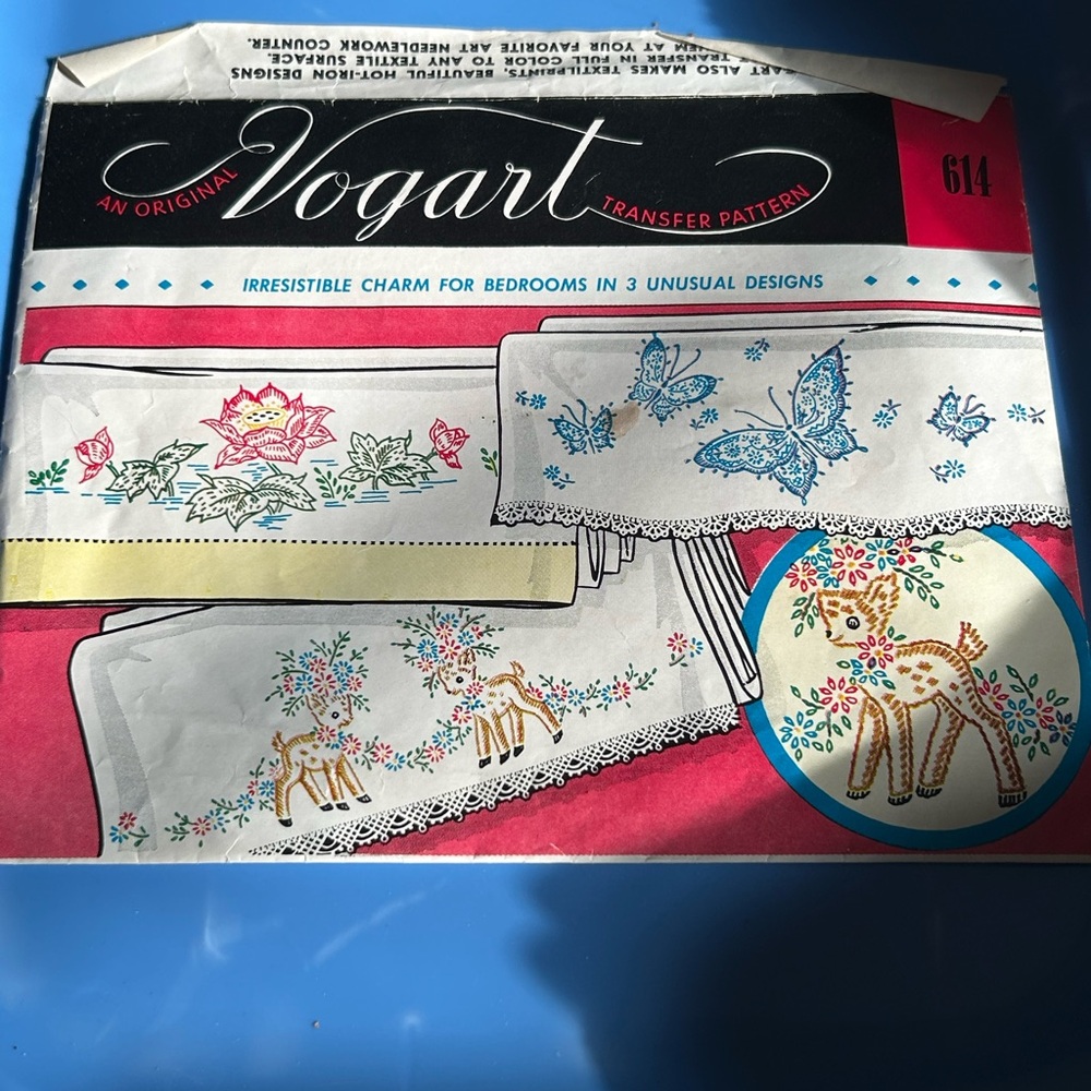 Vintage Vogart Transfer Pattern. Irresistible Charm For Bedroom